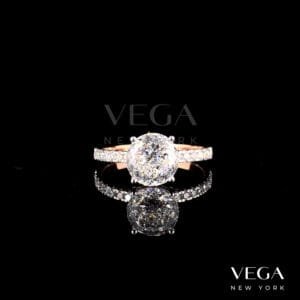 Round Cut lab diamond Engagement Ring in rose gold