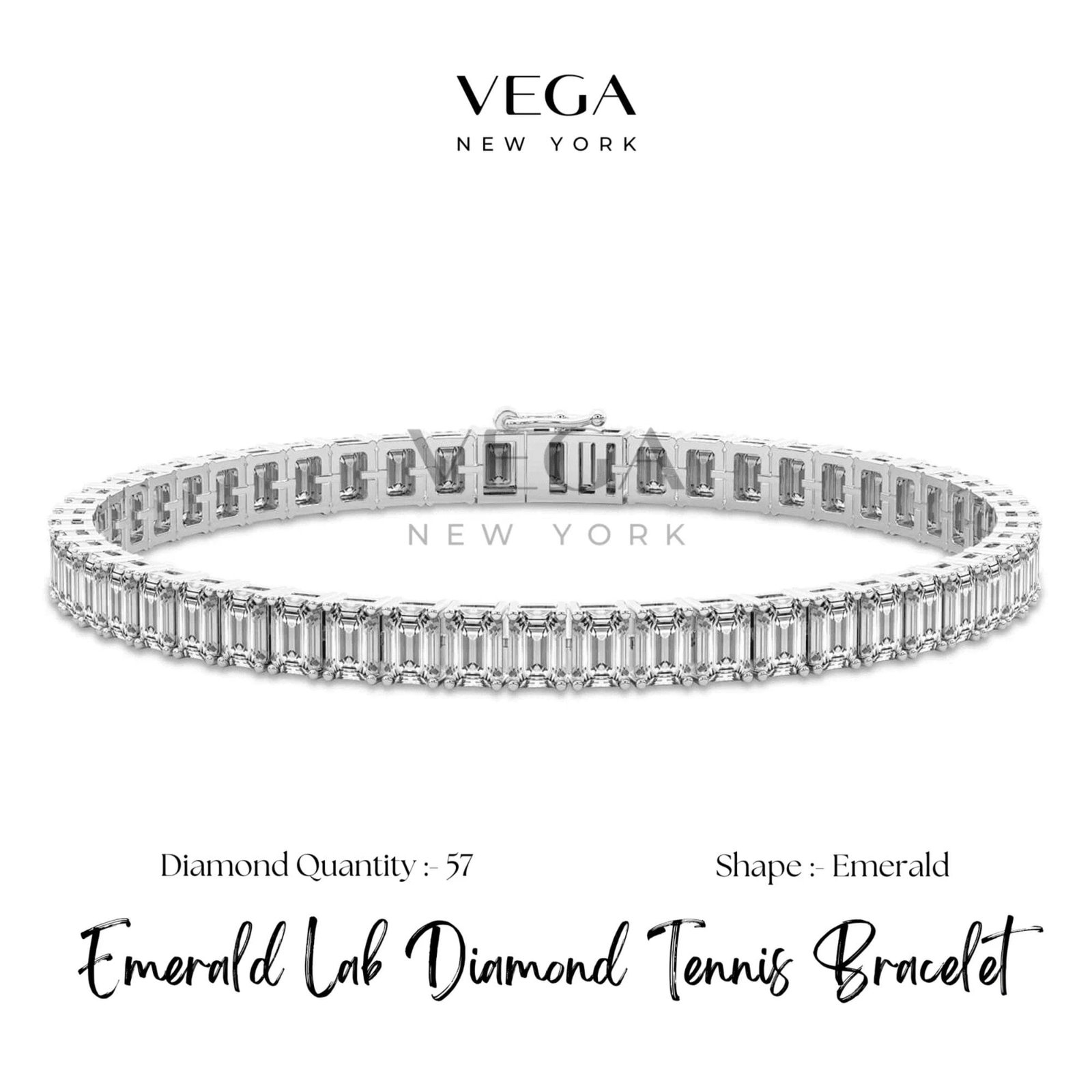 Classic Emerald Diamond Tennis Bracelet - WG