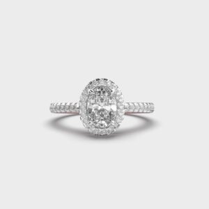 Oval Lab Grown Diamond Halo Engagement Ring
