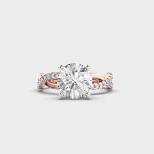 Round Lab Grown Diamond Intertwined Engagement Ring