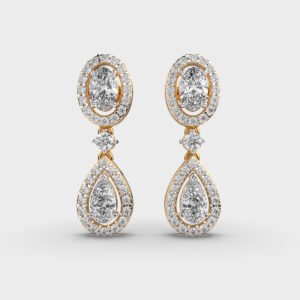 1.99 CT Oval & Pear Lab Grown Diamond Drop Earrings
