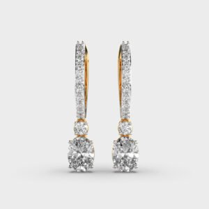 2.84 CT Oval & Round Lab Grown Diamond Drop Earrings