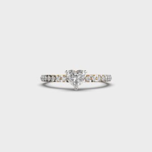 Heart Shaped Diamond French Pavé Engagement Ring