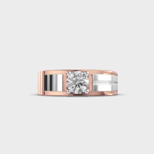 Round Diamond Men’s Two-Tone Solitaire Ring