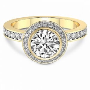Halo Style Channel cut Engagement Ring