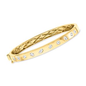 Multi-Shaped Lab-Grown Diamond Bangle Bracelet