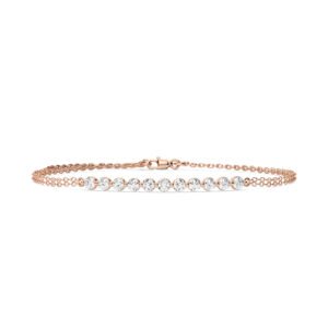 Round Lab Grown Diamond Eleven Stone Chain Bracelet