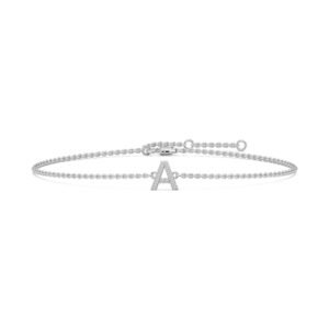 Round Lab Grown Diamond Initial Bracelet