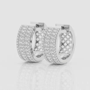 Triple- Row Pavé Diamond Hoop Earrings