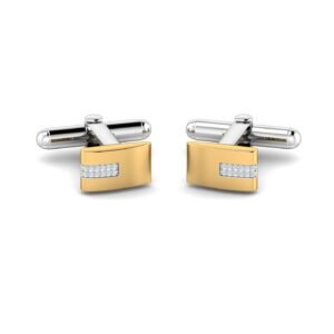 Two-Tone Diamond Bar Cufflinks