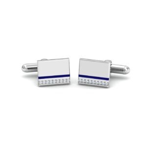 Thin Blue Line Diamond Cufflinks