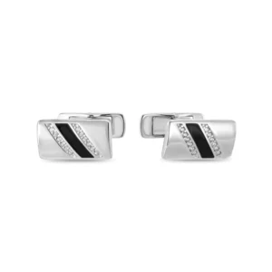 Black Onyx & Diamond Stripe Cufflinks