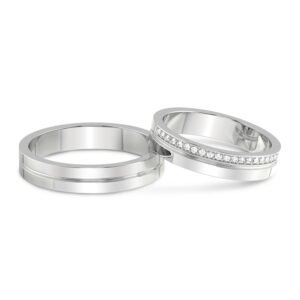 His & Hers Classic Channel set Diamond Couple Ring