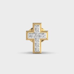 0.005 CT Tiny Cross Diamond Stud Men 1 Pic Earring
