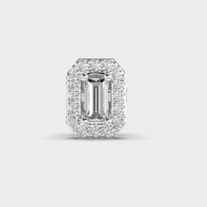 0.180 CT Baguette Halo Diamond Stud Men 1 Pic Earring