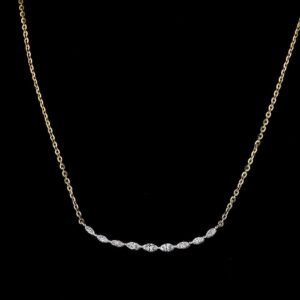 Vega New York Diamond Bar Necklace - Marquise Shape Smile