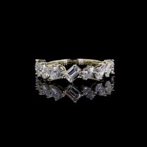 14K Yellow Gold Mixed-Cut Diamond Bypass Ring