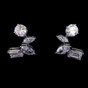 3-Stone Diamond Drop Earrings