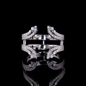 Luxurious Domed Pavé Diamond Cocktail Ring with Center Stone