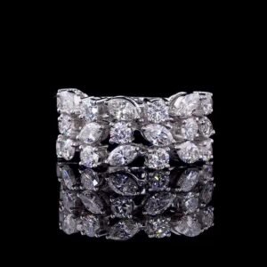 Dazzling Marquise and Round Diamond Mosaic Eternity Band