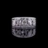 Modern Pear Cut Diamond Band with Pavé Rails (1)