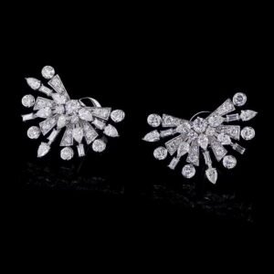The Gatsby Diamond Spray Earrings – Vintage Style Statement Studs