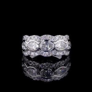 Timeless Oval Cut Diamond Engagement Ring with Pavé Band