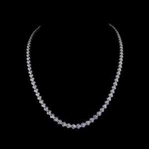 Vega New York Diamond Cluster Tennis Necklace - Floral Riviera