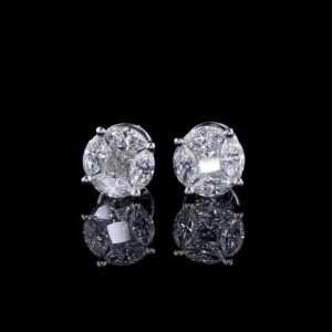 Vega New York Round Illusion Diamond Studs